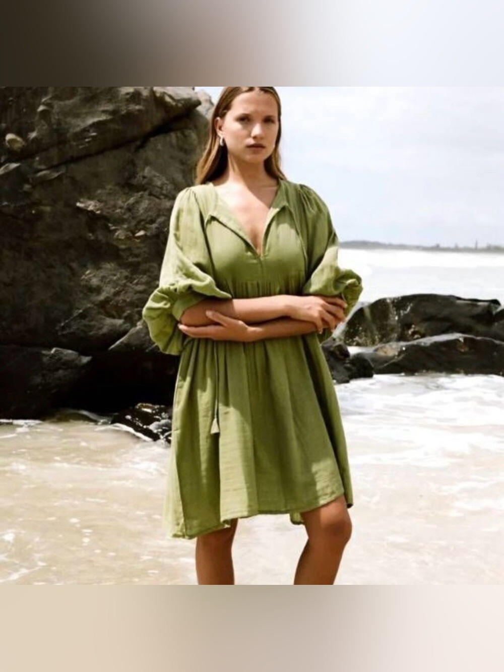 DAUGHTERS OF INDIA KYRA MINI DRESS - FERN GAUZE